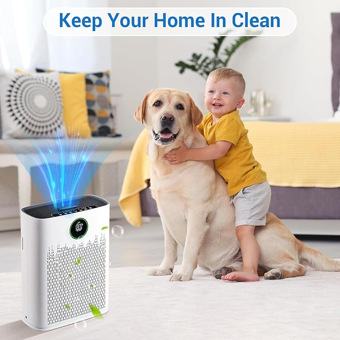 HAP603 Air Purifier Filter Compatible with ECOSELF HAP603/HAP603WF Air Purifier 3 Layers Hepa Air Filter Replacement with Activated Carbon for Home/Kitchen/Office # Compare to Part RFHAP603