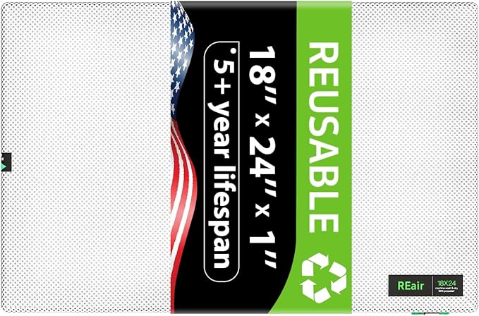 18x24x1 Extra Replacement Filter without Frame, Washable and Reusable Air Filter 18x24x1 for AC HVAC Furnace, MERV 8 Air Filters Machine Washable, AC Furnace Air Filter without Frame