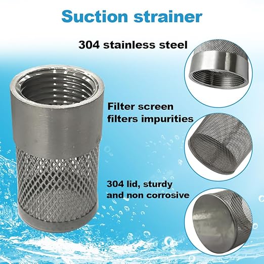 1/2" 304 stainless steel filter head with internal thread diameter of 20mm connected to 1/2" water pipe filter Used to Remove Debris and Reduce Solid Entry（1pcs）