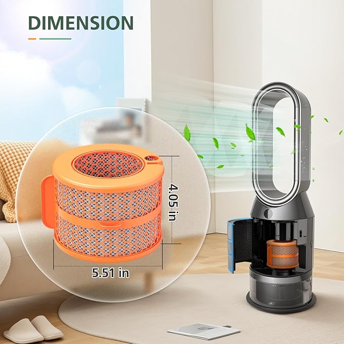 2 Pack PH04 Carbon Fiber Evaporator Filter Replacement Compatible with Dyson PH01 PH02 PH03 PH04 PH3A Air Puri-fier Humidifier Replacement Parts