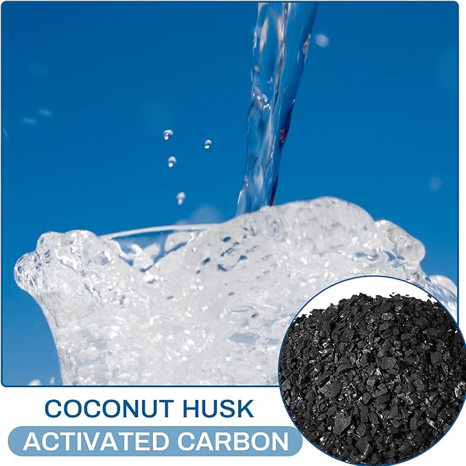 Timgle 30 Lbs Bulk Water Air Filter Activated Charcoal Coconut Hull Granular Activated Carbon 10-18 Mesh Water Distiller Charcoal Filters Media for Filtration
