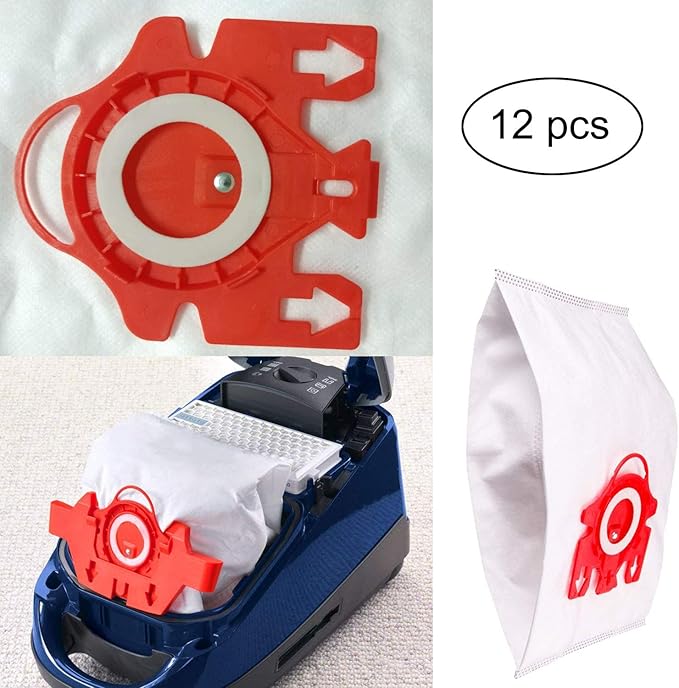 Airclean 3D Efficiency Dust Bags,12pcs FJM Vacuum Bags Replacement Compatible with Complete C1 C2 Vacuum Cleaner with 2 Set Filters