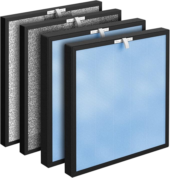 HSP001 Replacement Filter Compatible with HSP001 Air Clean-er Purifier 4-in-2 filters of Main Filter, Activated Carbon and Cold Catalyst, 2 Packs