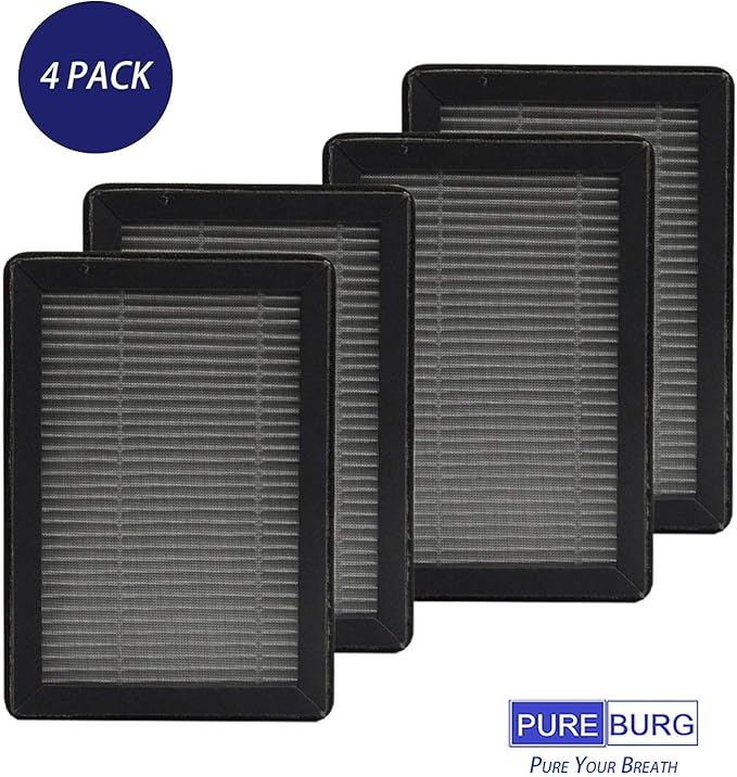 PUREBURG Replacement True HEPA Filters Compatible with VALKIA PU-P02 Air Purifier,H13 4-Stage Filtration Activated carbon 2-in-1 Air Clean Dust VOCs,4-Pack