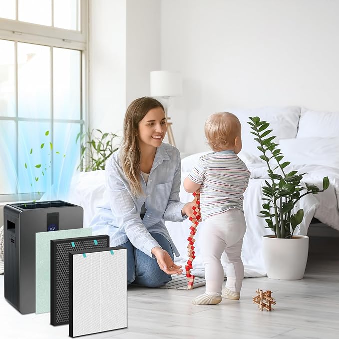 Air400 Filter Replacement for Bissell Air400, 1 Filter, 1 Carbon Post Filter, 4 Pre Filter, Compared to Part 2521 and 2520 (1 Sets Air400)