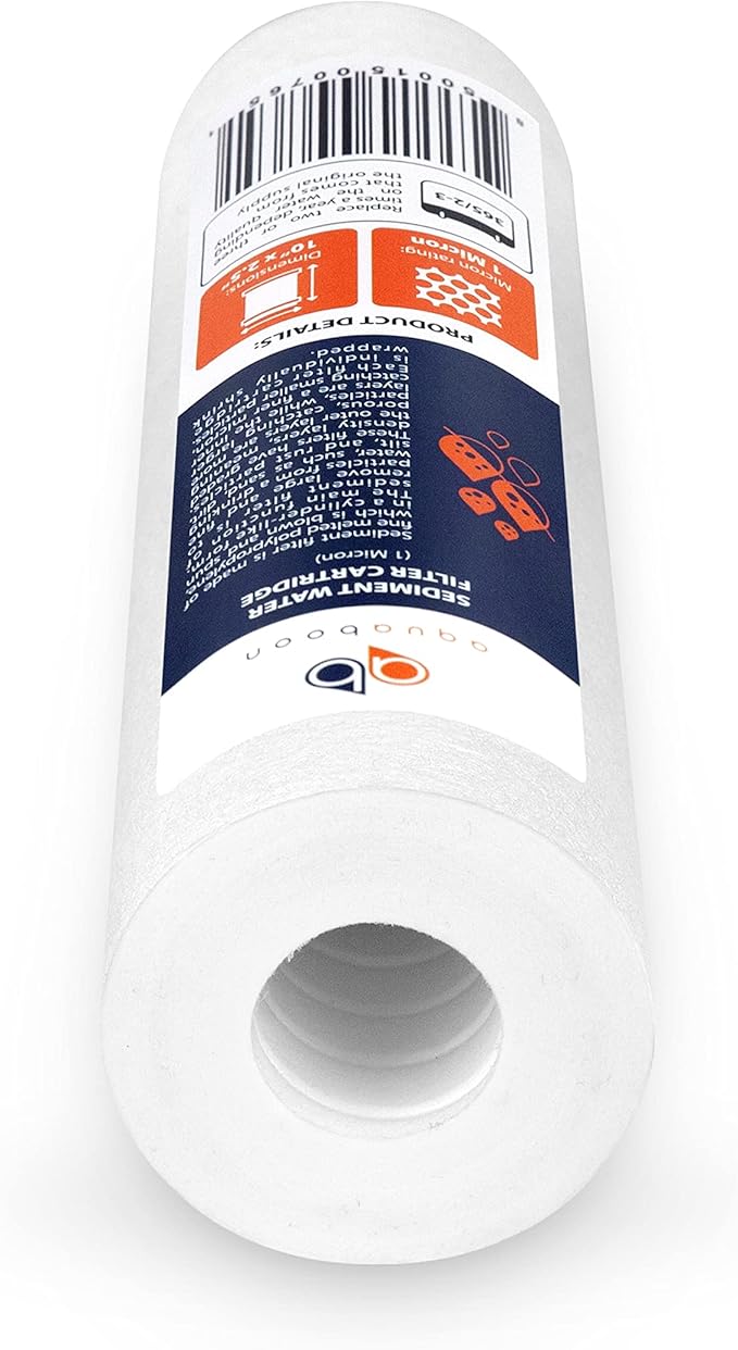 Aquaboon 10” x 2.5” Whole House and Reverse Osmosis Sediment 1 Micron Water Filter Cartridge | COMPATIBLE WITH: Culligan P1, Pentek P1, PD-1-934, P5, AP110, WFPFC5002, CFS110, RS14, WHKF-GD05 (4-PACK)