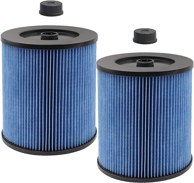 MZY LLC 2 Pack 17907 Cartridge Filter for Craftsman Shop Vacs 5 to 20 Gallon, 3-Layer Pleated 9-17907 Wet/Dry Fine Dust Filter
