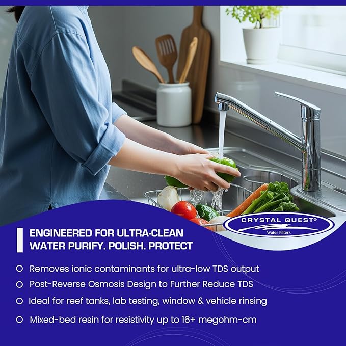 Ultra High Purity DI Resin Cartridge | 4-5/8" x 9-3/4" | Crystal Quest