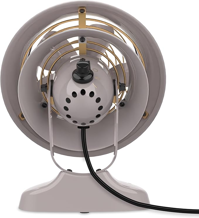 Vornado VFAN™ Mini Fan, Classic Vintage Circulator, Retro Metal Air Circulator, For Desk & Bedside, 2 Speeds, Adjustable Tilt, Personal Cooling with Targeted Airflow, Quiet Fan, Driftwood
