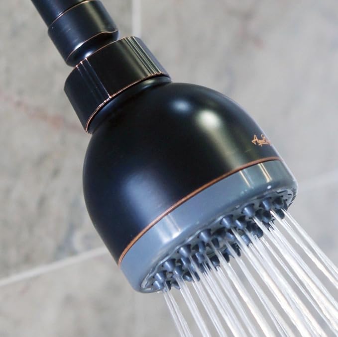Aqua Elegante 3 Inch High Pressure Shower Head - Best Pressure Boosting, Wall Mount, Bathroom Showerhead For Low Flow Showers, 1.8 GPM - Oil-Rubbed Bronze & California Certified