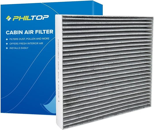 PHILTOP Cabin Air Filter, Replacement for ACF286 (CF12820), GV60, Elantra, Elantra N, Ioniq 5, Santa Cruz, Santa Fe, Sonata, Tucson, K5, Niro, Sorento, Sportage Filter with Activated Carbon