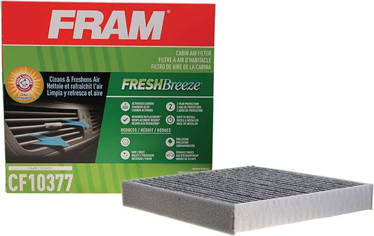 FRAM Fresh Breeze Cabin Air Filter with Arm & Hammer Baking Soda, CF10377 for Saab/Subaru Vehicles, White