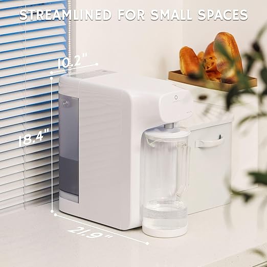 Airthereal Reverse Osmosis Countertop Water Filter with Premium Glass Pitcher - 5 Stage Purification for Safe Drinking, No Installation RO Filtration, Purified Water Dispenser, Pristine Lite3