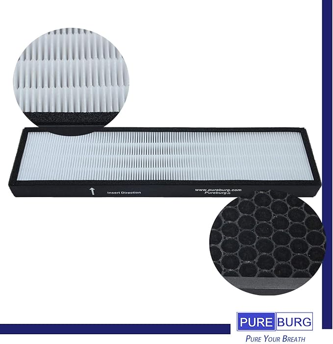 PUREBURG Replacement Filter Compatible with Hunter F1701HE/21 30613 Fits Hunter HT1701 HT1701BB F1701HE/PM 30100 30100B 30100W Air Purifiers,H13 HEPA 3-Stage Filtration, 1-Pack