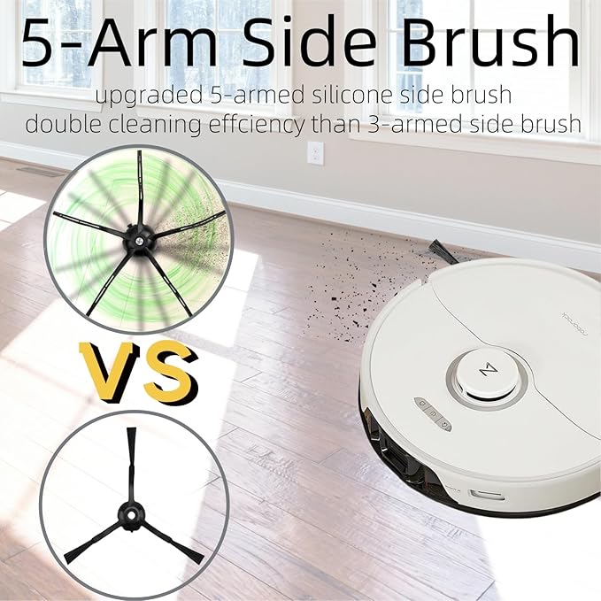 Accessories Kit for Roborock Qrevo Master Robot Vacuum Cleaner, 2 Main Brush, 6 Dust Bags, 4 Mop Cloth, 4 HEPA Filters, 4 Side Brushes, Replacement Parts Spare Repair Attachments