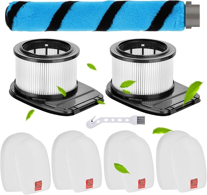 IZ662H Filter Replacement Kit Compatible with shark IZ662H Vertex Pro Lightweight Vacuum-1 Brush, 2 Pack HEPA Filters and 4 Foam Felt Kit