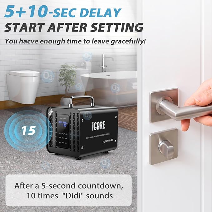 Ozone Generator 60,000mg/h & Ozone Generator Water 1000 mg/h High Capacity Smart Ozone Machine Odor Removal Commercial Ozone Odor Eliminator for Home, Smoke, Pet Odor, Car, Cleaning Fruits, Vegetables