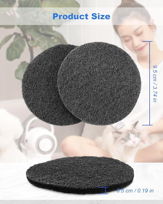 10Pcs Hepa Filter Sponge Replacement Accessories Fit for Neabot//Neakasa P1 Pro Pet Grooming Kit & Vacuum 3.74inch Diameter Circle