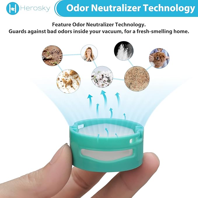 8 Pack Odor-Neutralizer Cartridges Filters Compatible with AZ3000 AZ3002 IZ862H IZ562H HZ3000 ZD550 AZ4002 LA492 HZ4002 Vacuum, Compatible with HP301 HP302