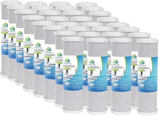 CFS – 32 Pack Carbon Block Water Filter Cartridge Compatible with Hydro Life 52418 C-2471 Models – Removes Bad Taste and Odor – Whole House Replacement Filter Cartridge – 1 Micron