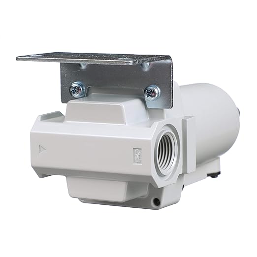 PneumaticPlus SAFM400-N04BD-MEP Compressed Air Coalescing Filter, 0.1 Micron, 1/2" NPT - Metal Bowl, Auto Drain, Bracket