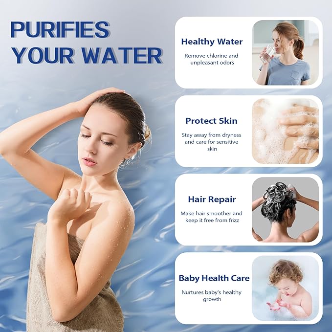 Bath Filter, 8 Stages Bath Water Filter, Bath Flter for Tub to Removes Lead, Chlorine and Fluoride, 2,500 Gallons of Filtration, Water Softener, BPA Free