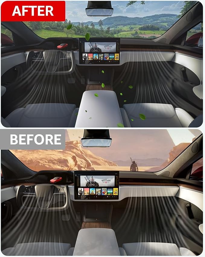 BASENOR 2026-2022 Tesla Model S Model X Cabin Air Filter with Activated Carbon Air Filter Replacement Tesla Model S Plaid Model X Plaid Interior Accessories