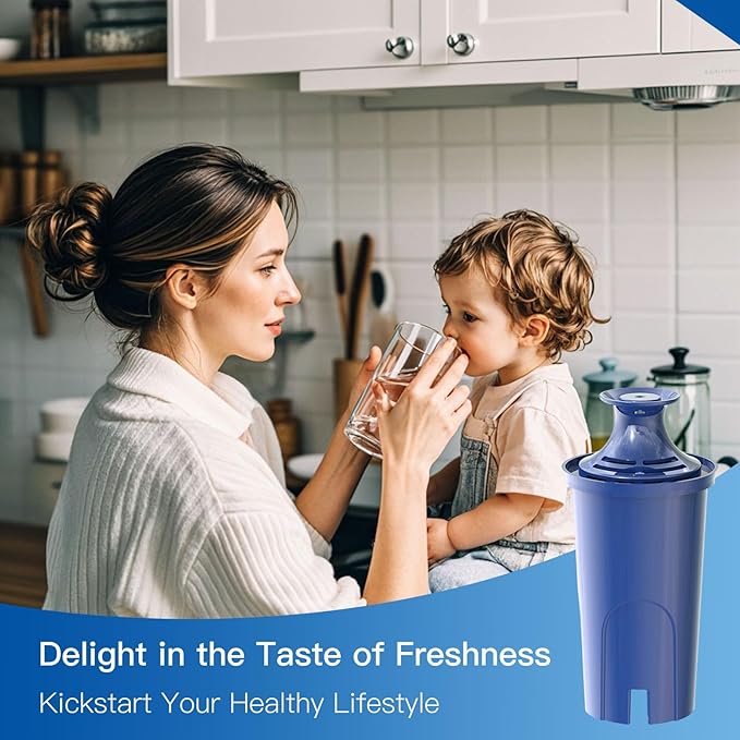 Replacement Alkaline Filters for All Brita® Pitchers and Dispensers, Fits Brita® Classic OB03, Mavea® 107007, and More, NSF/ANSI 42 Certified, Last Up to 2 Months or 40 Gallons (Pack of 2)
