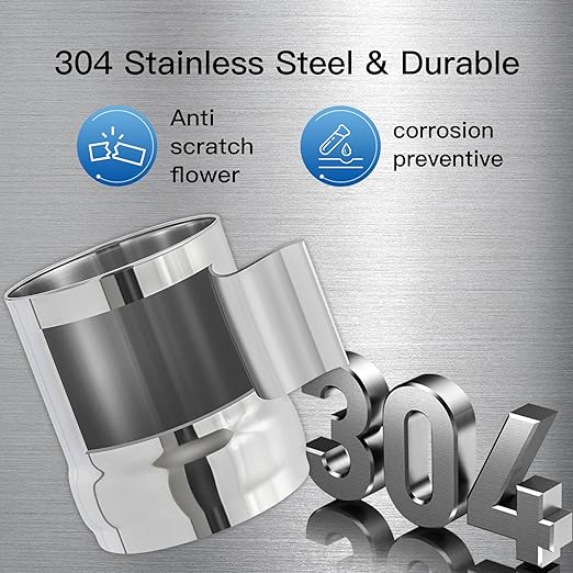 1.5G Stainless Steel Gravity-Fed Water Filter System with 2 Black Purification Filter and Metal Spigot, NSF/ANSI 42 Certification, Reduces up to 99% of Chlorine, for Home, Camping, Outdoor