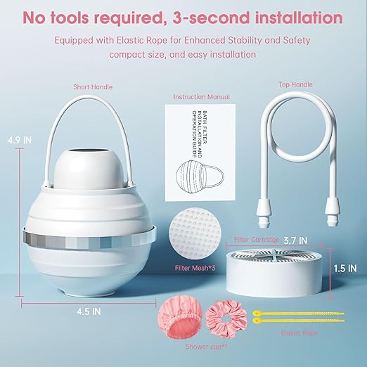 Upgraded Bath Water Filter for Tub 8+1 Stage Bathtub Filter for Tub Faucet Filter Gift for Women BPA-Free Reduce Water Contaminants for Healthier Skin & Hair Softer Water 2500 Gallons of Filtration