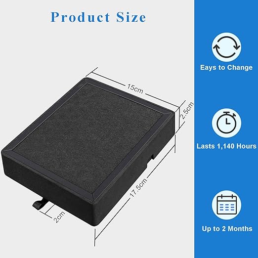 H2D Activated Carbon Air Filter, 3D Printer Activated Carbon Air Purifier Filter Replacement Accessories, for Bambu Lab H2D/H2D Laser, 1 Pack
