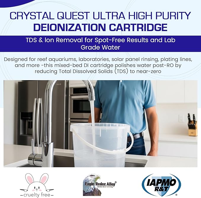Ultra High Purity DI Resin Cartridge | 4-5/8" x 9-3/4" | Crystal Quest