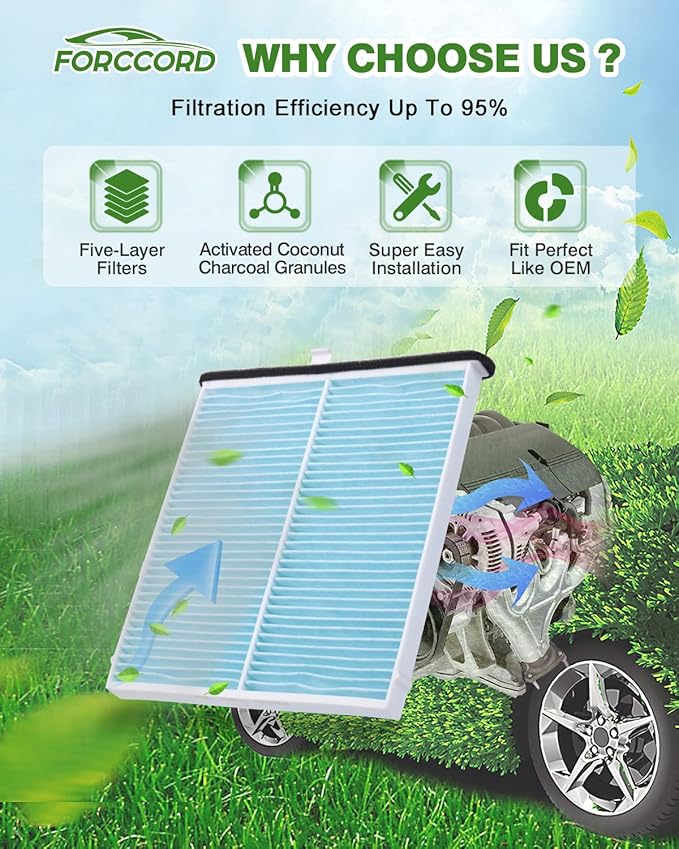 Cabin & Engine Air Filter Fit for Mazda 3 2014-2018 2.0L / Mazda 3 2014-2018 2.5L Activated Carbon Cabin Filter Replacement CF11811 CA11259 Car Accessories