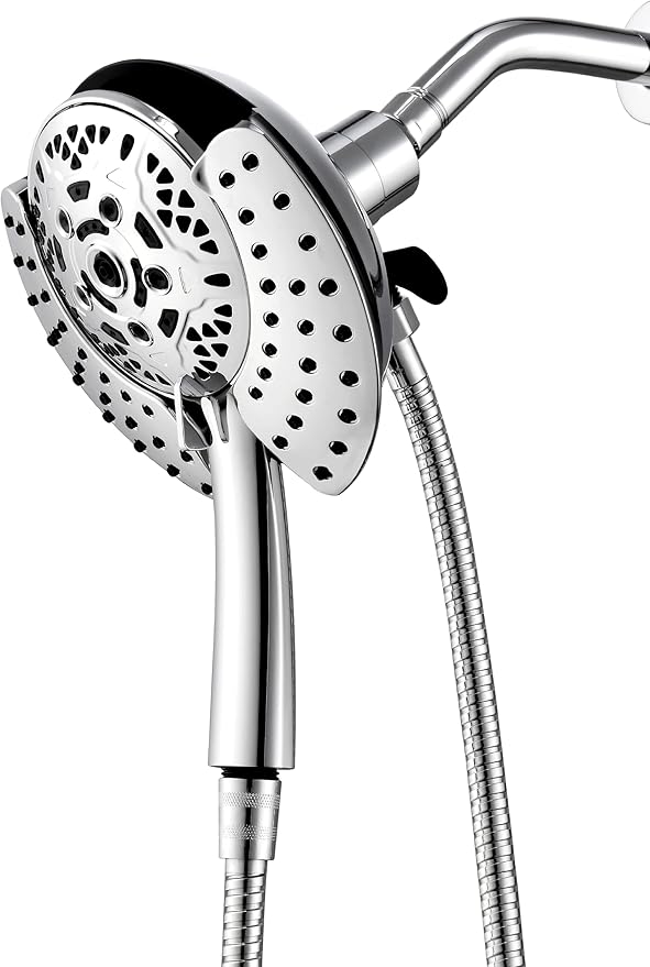 Shower Head with Handheld High Pressure: INAVAMZ Hand Held Shower Head & Rain Shower Head 2-IN-1 Shower Head with 59" Rotatable Stainless Steel Hose, Shower Trim Systems