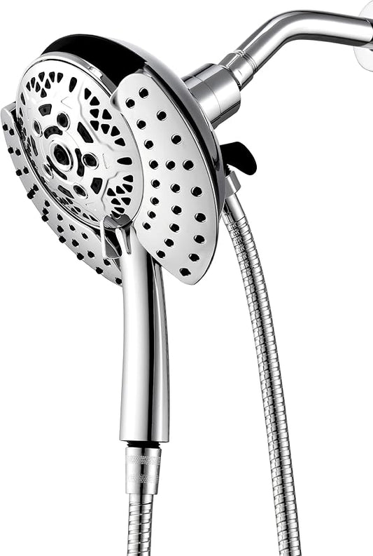 Shower Head with Handheld High Pressure: INAVAMZ Hand Held Shower Head & Rain Shower Head 2-IN-1 Shower Head with 59" Rotatable Stainless Steel Hose, Shower Trim Systems