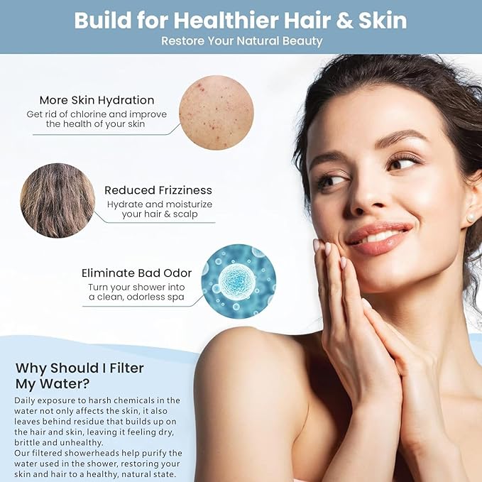 High Pressure Rain Shower Head with Filtered - 10" All Metal Square Showerhead Filter for Remove Chlorine and Harmful Substances, Chrome