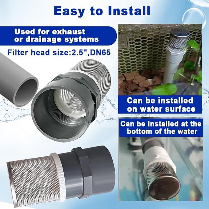 2.5" Stainless Steel Filter DN65/2.5" Suction Strainers Used to Remove Debris and Reduce Solid Entry（1pcs）