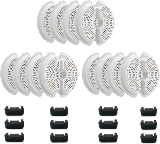 12 Pack Cat Water Fountain Filters with Sponges for 67oz/2l Pet Fountain Replacement Filter Compatible with AONBOY,iPettie & Wonder Creature NEUCOMBBT