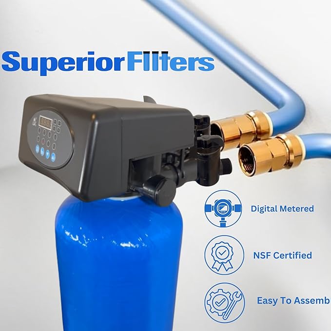 SUPERIOR Whole House Water Softener System - 48,000 Grains Whole House Water Softener (works with salt or potassium) Digital Metered Control Head (48,000 Grains) - NSF Certified (48,000)