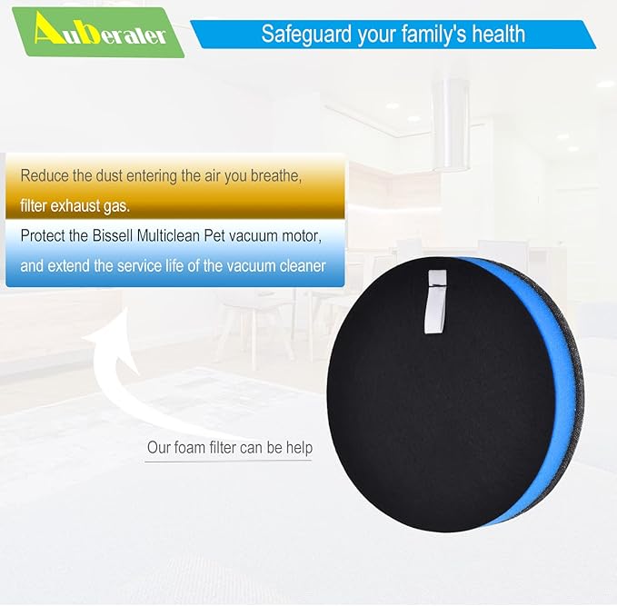 4-Sets Auberaler Filters Compatible With Bissell PowerForce 3334 PowerClean 2256K 2259 PowerEase 2253 22528 Cleanview Vacuum Cleaner 2254 2252 2258 2259 2260 2486 2488, Part #3031120, 1608225,1601972