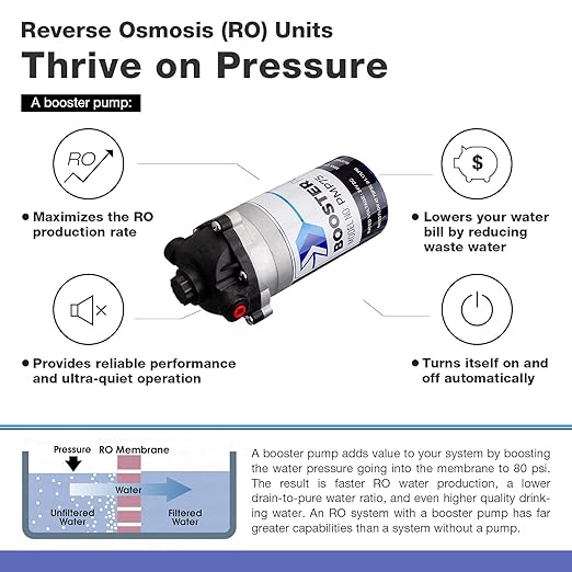 iSpring RCC7P, 75 GPD Reverse Osmosis System with Pump, 5-Stage Boosted Performance Under Sink RO Water Filtration System with Patented Top-Mounted Faucet Design for Easy Installation