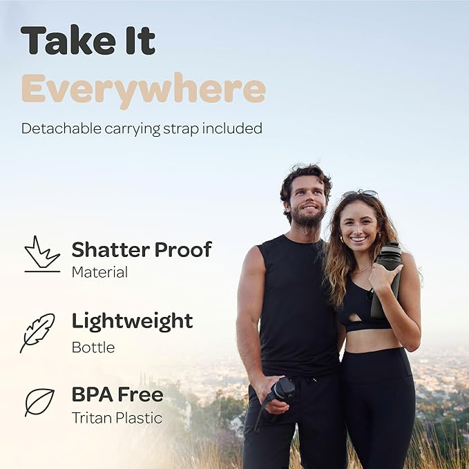 Hydracy Water Bottle with Time Marker -Large BPA Free Water Bottle & No Sweat Sleeve -Leak Proof Gym Bottle with Fruit Infuser Strainer & Times to Drink -Ideal for Fitness Sports & Outdoors