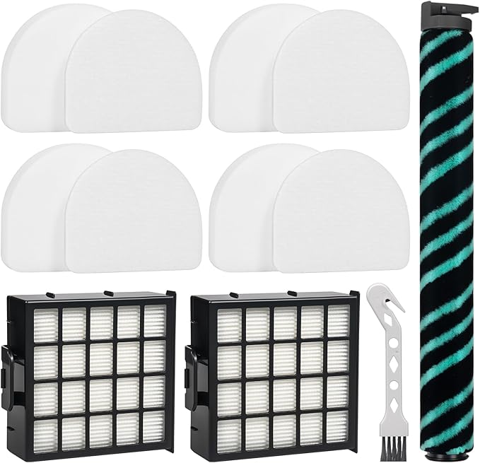 AZ4002 AZ4000 AZ4000C Filter Replacement Parts for Shark Power Detect Pro Max Upright Vacuum Cleaner -1 Roller Brush 2 HEPA Filters 4 Foam & Felt Filters 1 Cleaning Brush
