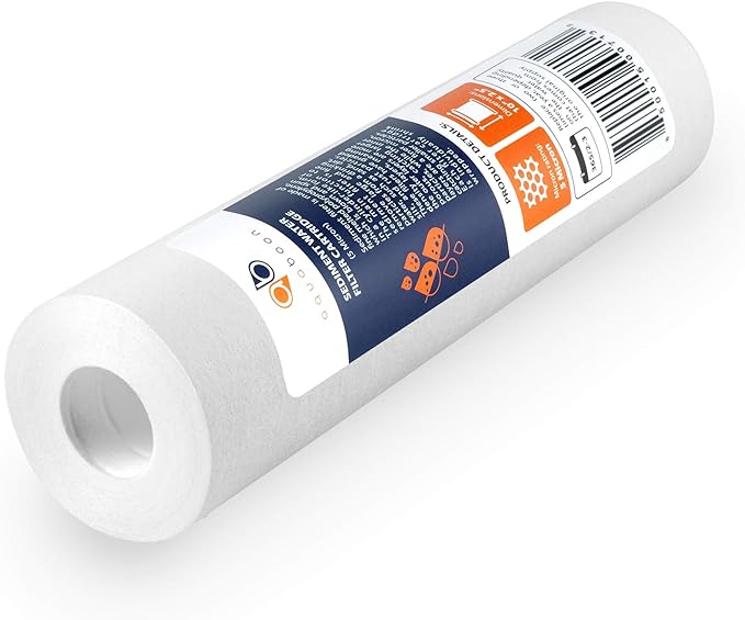 Aquaboon 5 Micron 10 x 2.5 Sediment Filter - Whole House Water Filter Replacement Compatible with Well Water Filters - P5, AP110, WHKF-GD05, 25-Pack