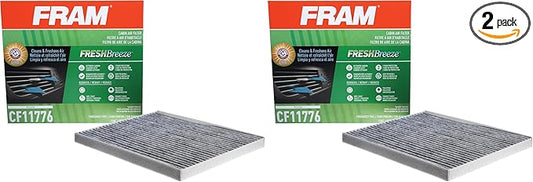 FRAM Fresh Breeze Cabin Air Filter Replacement for Car Passenger Compartment w/Arm and Hammer Baking Soda, Easy Install, CF11776 for Select Infiniti and Nissan Vehicles (Pack of 2)