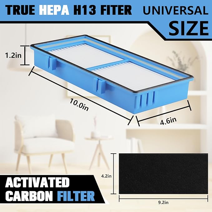 Improvedhand HAPF30AT Filter Replacement Compatible with Holmes AER1 Type Total Air Purifier, Fit for Holmes HAP242B-U HAPF30AT, 4 HEPA Filters and 8 Carbon Pre-Filters