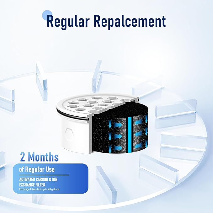 Water Filter Replacement for LS Home Dispenser 18 C/Glass Pitcher 7 C/Plastic Pitcher 10 C/Plastic Pitcher 7 C.3 Activated Carbon + Ion Exchange Filter(3 Pcs)