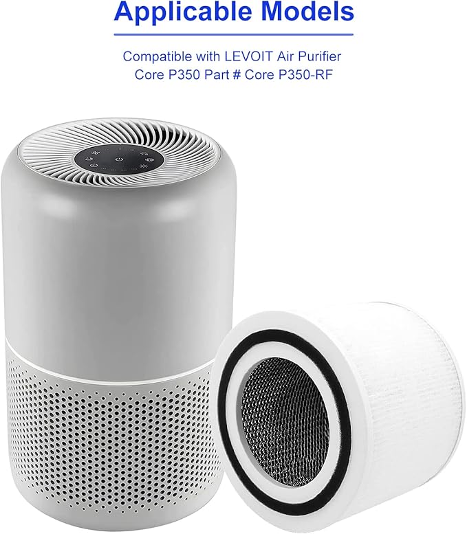 2 Pack Replacement Filtes Air Purifier for LEVOIT Core P350 P350-RF, 3-in-1 True Filter with Activated Carbon & ARC Formula, Odor Eliminator for New Fine Non-Woven Fabric Pre-Filter, White