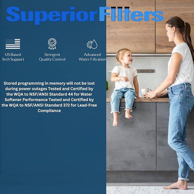 SUPERIOR Whole House Water Softener System - 32,000 Grains Whole House Water Softener (works with salt or potassium) Digital Metered Control Head (32,000 Grains) - NSF Certified (32,000)