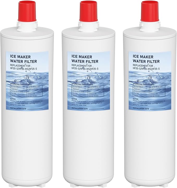 HF20-S HF20-MS HF25-S Water Filter Replacement Compatible with 3M High Flow Series Cartridge HF20-S, 5615103/HF20-MS, 5615109/HF25-S,5615203, Water Filtration System 3-Packs